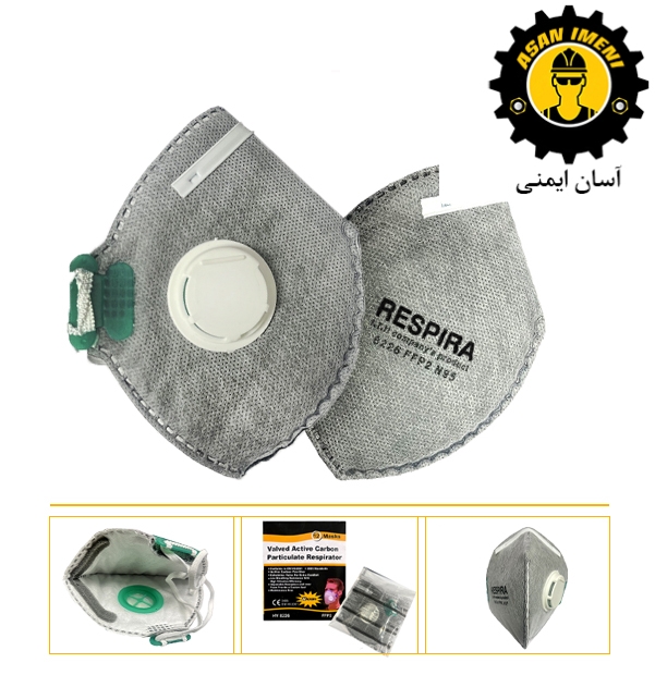 ماسک کربن اکتیو ffp2 n95 رسپیرا
